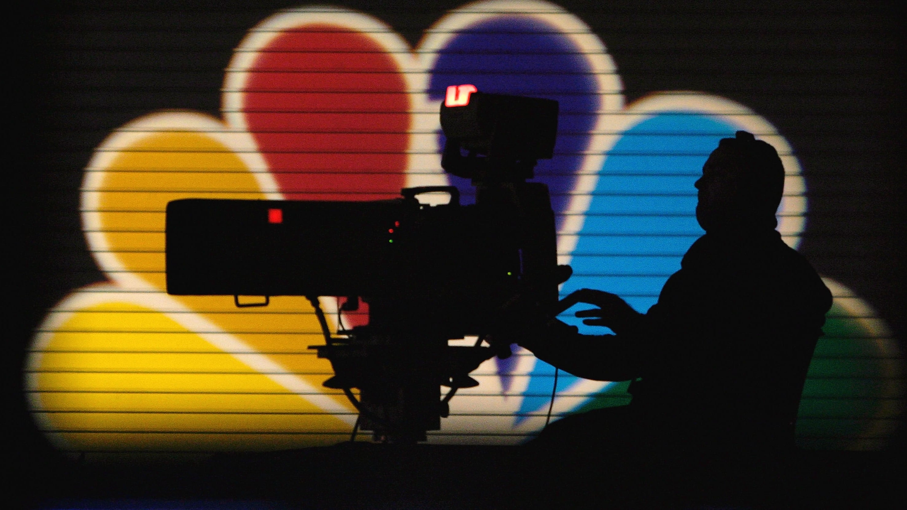 An MSNBC camera operator tapes the Democratic Presidential Candidates Debate at the Polk County Convention Complex November 24, 2003 in Des Moines, Iowa. Sponsored by MSNBC and moderated by NBC Nightly News anchor Tom Brokaw, the debate will feature all of the Democratic Presidential hopefuls with the exception of Sen. Joseph Lieberman (D-CT). Sen. John Edwards (D-NC) and Sen. John Kerry (D-MA) participated via satellite.