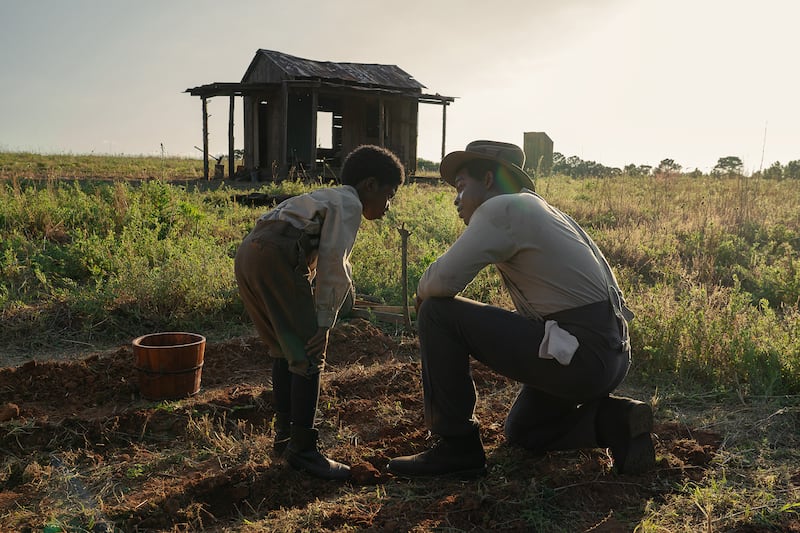 Isaiah Gunn and Stephan James in The Piano Lesson.