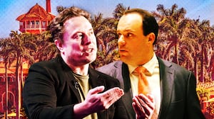 A photo illustration of Elon Musk and Boris Epshteyn.