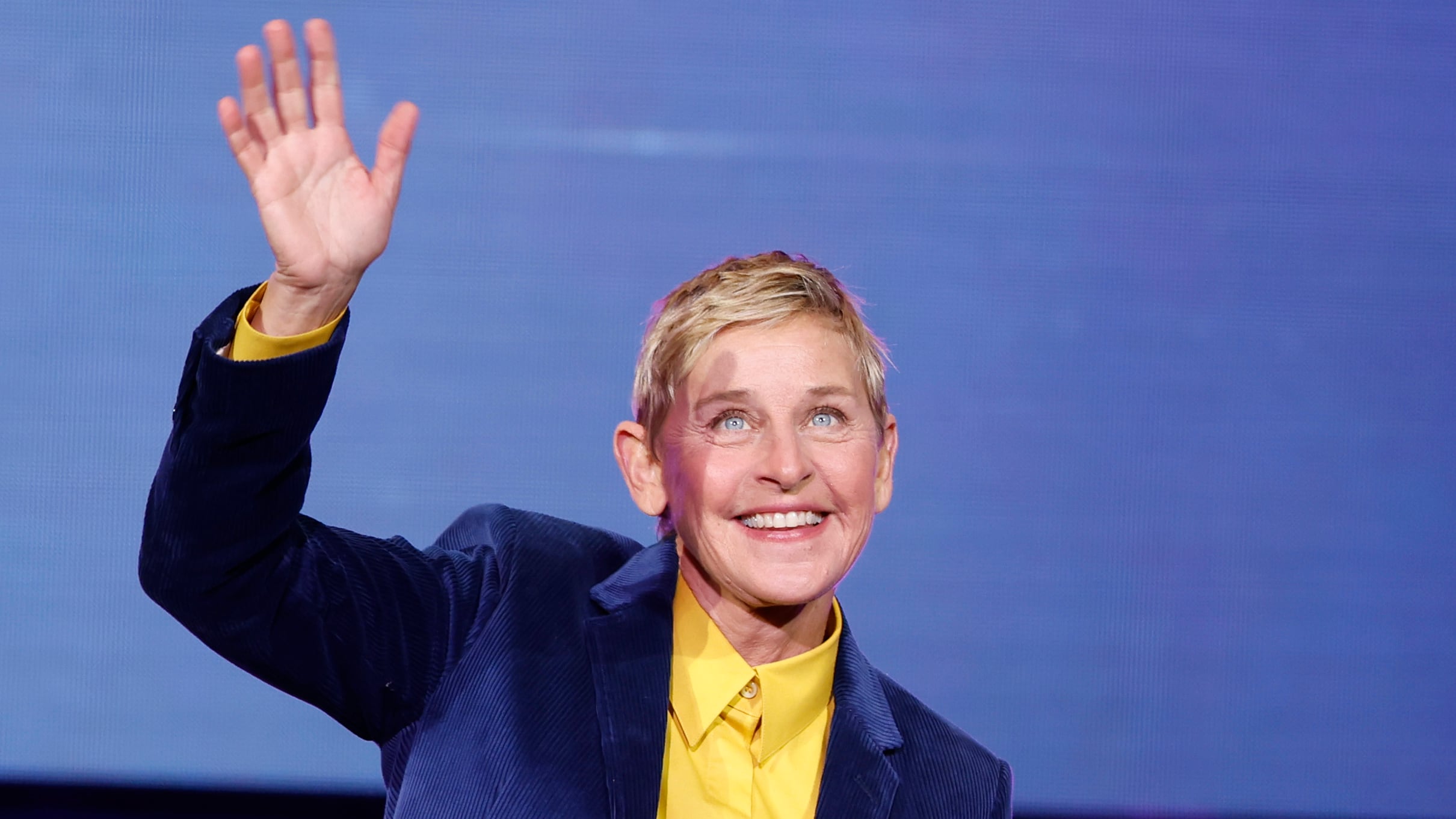 Ellen DeGeneres walks onstage at D.C.’s Warner Theatre in November 2022.